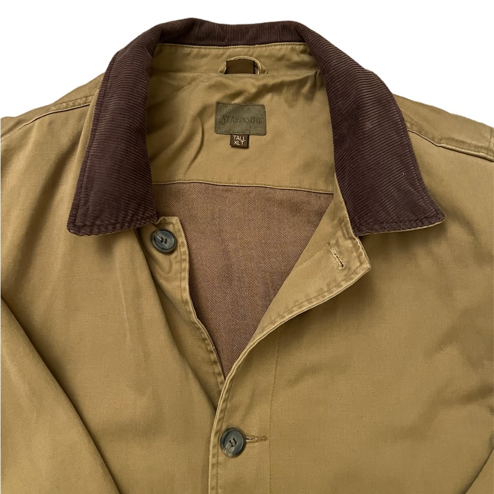 St John's Bay Men's Brown Lined Snap Pockets Coat Size XL Tall